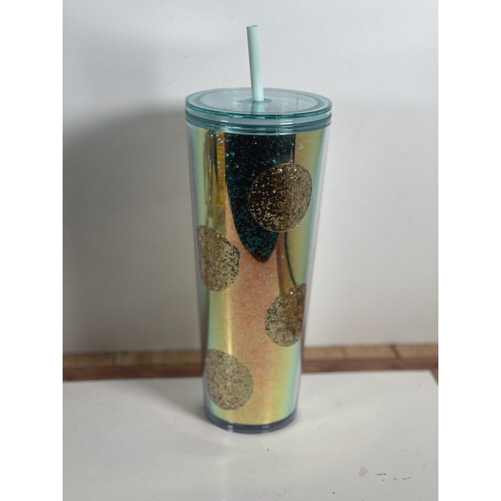 Starbucks Holiday 2020 Venti Tumbler Gold glitter iridescent Dots